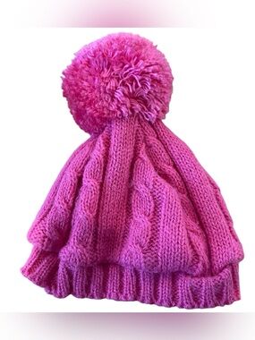 American Girl Doll Chrissa's Snow Gear Pink Knit Hat w/ Pompom ONLY 2009 GOTY